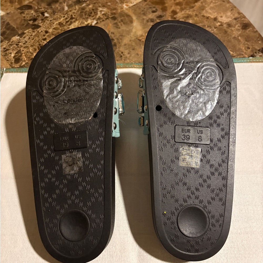Botkier Aqua Jeweled Slide Sandals - Women's size 8 - Picture 8 of 12